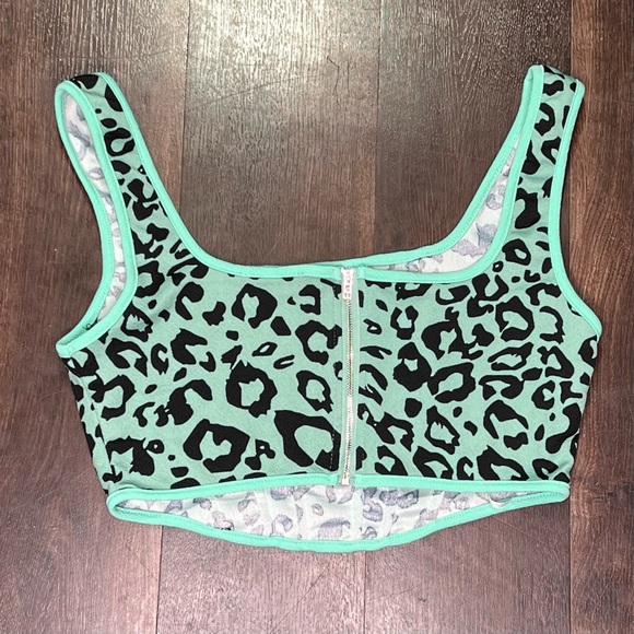 Shein Mint Cheetah Corset Top - Picture 4 of 6